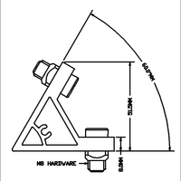 40-560-1 MODULAR SOLUTIONS 60° SUPPORT ANGLE WITH HARDWARE